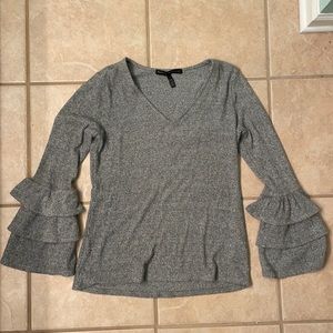 White House black market long sleeve lite grey sweater